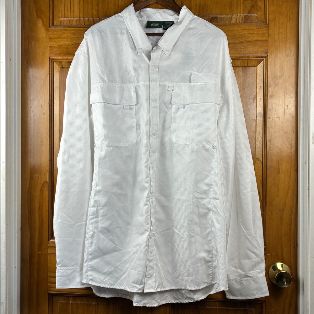 Stillwater‎ Supply Co Mens 2XL White Fishing Shirt Long Sleeve Tactical NWT